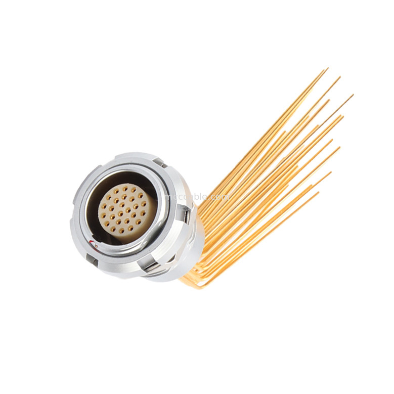 Circular Waterproof Connector Z2 26Pin Double Nut 90° Angle Pin Core Internal And External Nut Fixed Socket