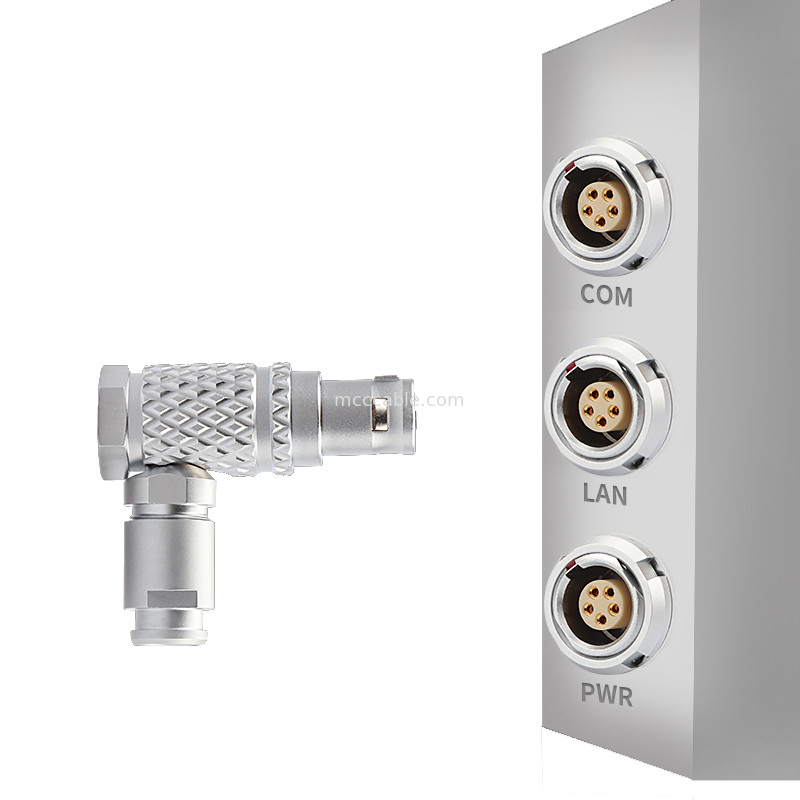 90° Angle Plug T3 5Pin B Series Circular Push-pull Self-locking Connector For Industrial Control