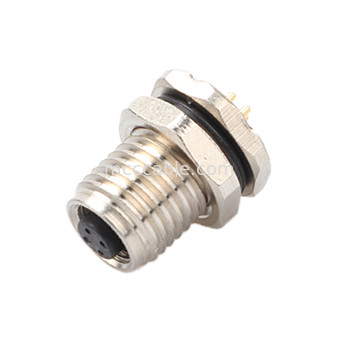 Circular Connector M5 code-A 4Pin Waterproof Series Female Mates with M5 panel flange PCB male socket