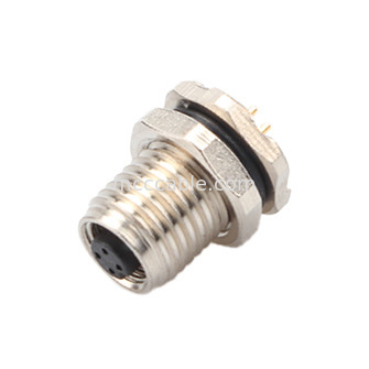 Circular Connector M5 code-A 4Pin Waterproof Series Female Mates with M5 panel flange PCB male socket