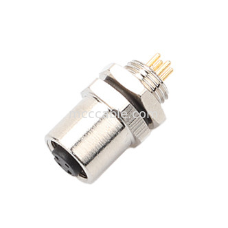M5 Code-A Female Connector 4Pin Panel Flange PCB Socket IP67 Circular Interface Type A
