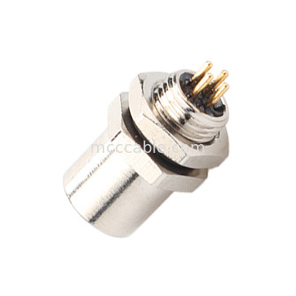 M5 Code-A Female Connector 4Pin Panel Flange PCB Socket IP67 Circular Interface Type A