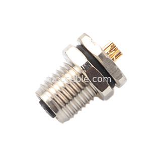 Industrial Circular Waterproof Connector M5 Code-A 4Pin Panel Flange PCB Female Socket IP67