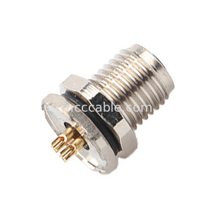 Industrial Circular Waterproof Connector M5 Code-A 4Pin Panel Flange PCB Female Socket IP67