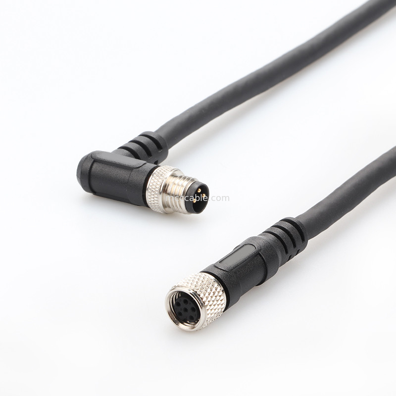 Industrial Connector M8 Injection Molded Circular Waterproof Connector Male Female 6 Pin