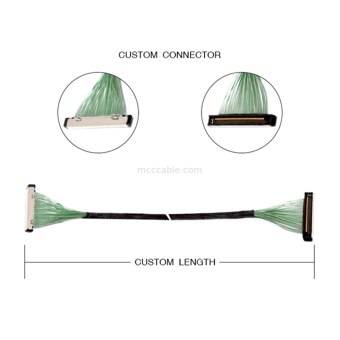 50 Pin 20380-R30T-06 LVDS EDP Micro Coaxial Cable Assembly 50P connector