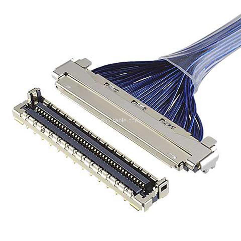 Custom 0.4 Mm Pitch  20788 20679 30pin 40pin 50pin 60pin Micro Coaxial Connector Emi Shield Lvds Cable