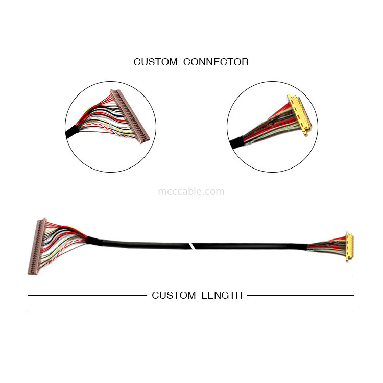0.4mm / 1.25 Mm Pitch 30PIN To 30PIN I  20453 Lvds Cable For Lcd Monitor