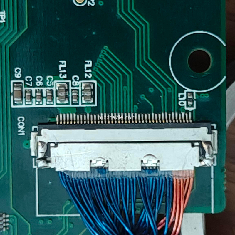 Custom Length LVDS Micro Coaxial Cable  0.4mm 20453z-030 SD to 20347  With Mechanical Lock