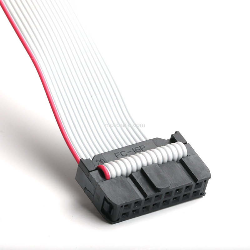 DP2.54-1×16P to IDC2.54 2×8P Ribbon Cable Assembly | Custom Pitch 2.54mm