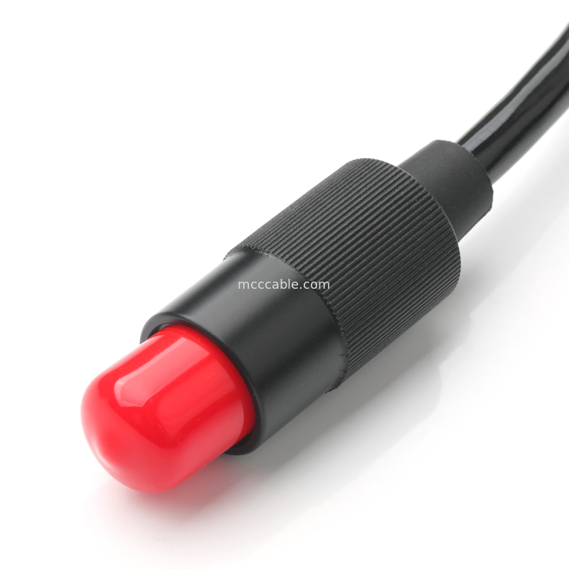 4-Core Power Cable Assembly 2-Pin Connector 600V 125°C with Heat Shrink Tube