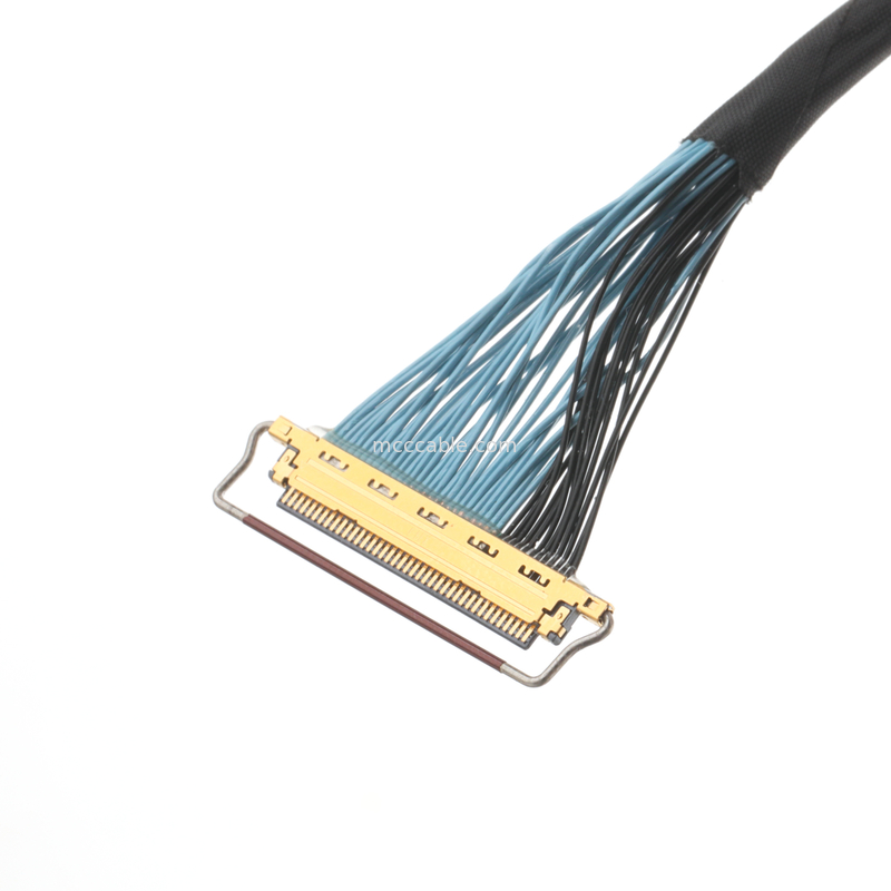 34/38AWG Micro-Coax Cable Assembly, Dual Shielded for High-Speed Data Transmission