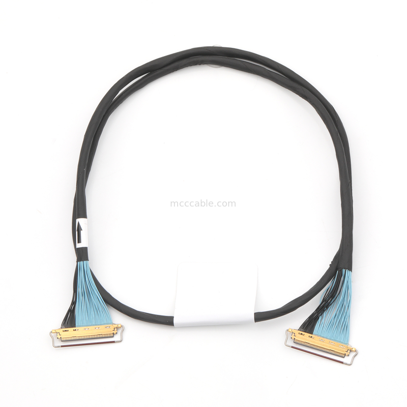 34/38AWG Micro-Coax Cable Assembly, Dual Shielded for High-Speed Data Transmission
