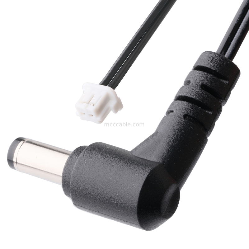 90 Degree DC Plug 2.1x5.5mm to 2-Pin Cable Assembly - UL2648 24AWG