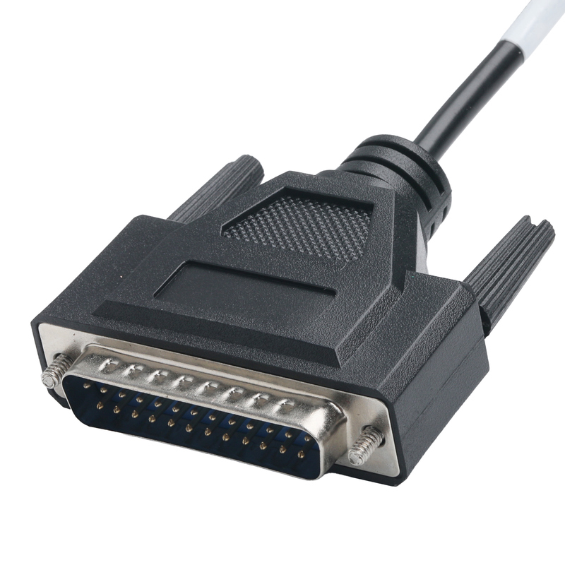 25-Pin Male to M12-2P Female Wire Harness - UL2464 20AWG 2C Black Jacket