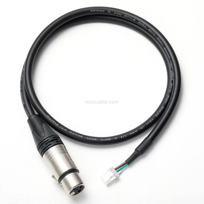 Custom XLR 3-Pin Female to Molex 51163-0300 Cable Assembly | Neutrik NC3FXX | 20AWG UL2464