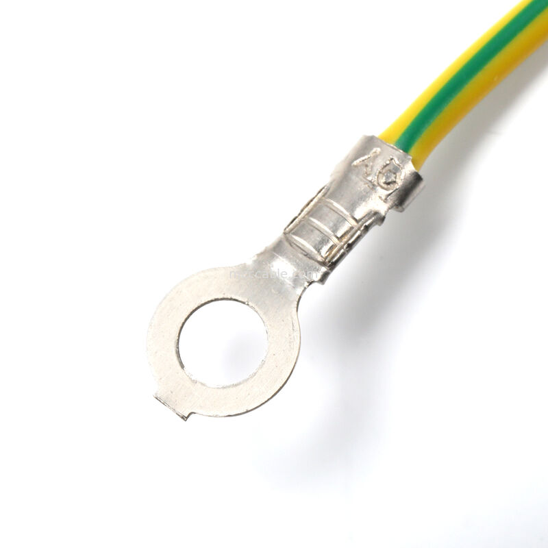 IEC C14 Panel Mount to C13 Power Cord Assembly with Ground Wire