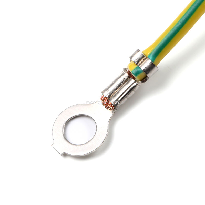 IEC C14 Panel Mount to C13 Power Cord Assembly with Ground Wire