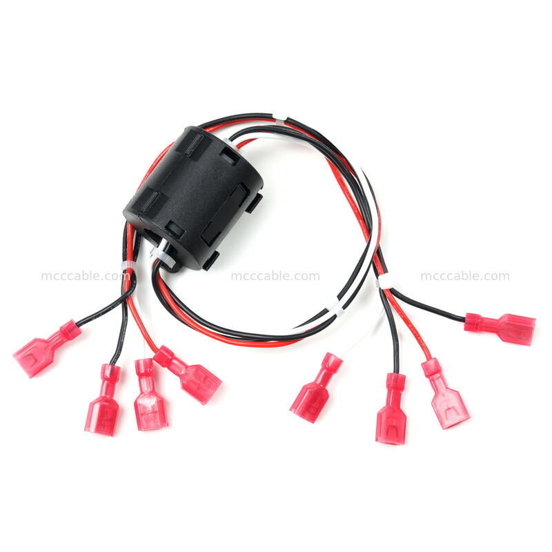 6.3mm Female Blade Terminal Power Wiring Harness with Ferrite Core UL3239