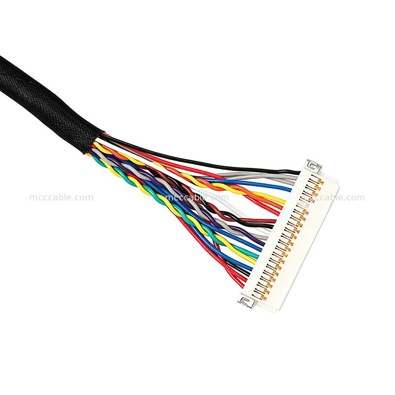 Custom 28AWG LVDS Cable Assembly with 0.5mm Pitch Connector for Display Systems