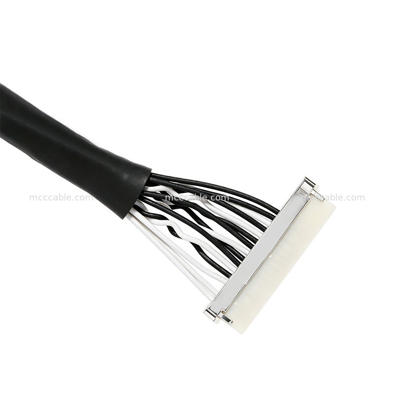 Custom 28AWG PVDF LVDS Cable Assembly with 1.0mm Pitch Connector for Display