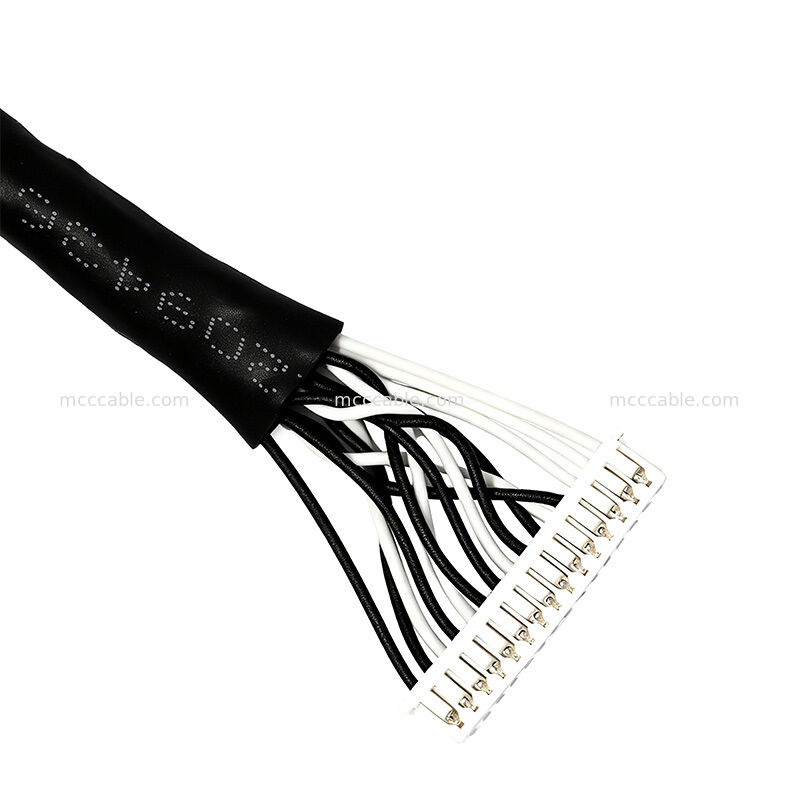 Custom 28AWG PVDF LVDS Cable Assembly with 1.0mm Pitch Connector for Display