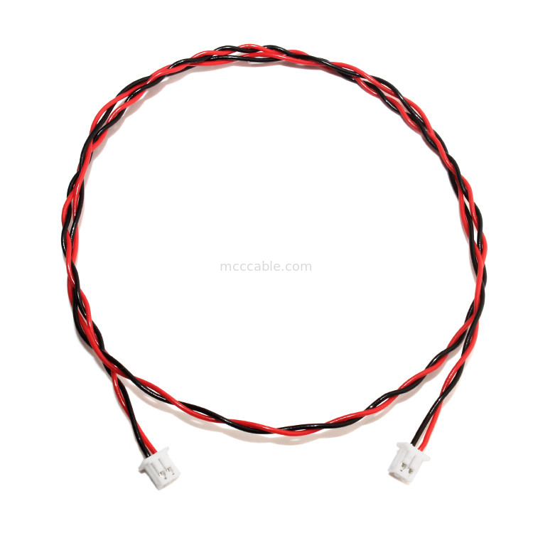 JST Wire Harness XHP-2 Connector cable 22AWG UL1007 Black Red 2P Glued Cable