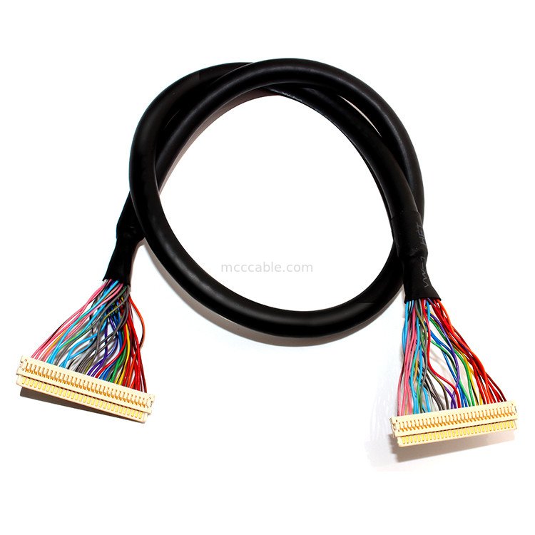 Extension  30PIN LVDS Cable Assembly ,  Df19-30s To Df19-30s  Discrete Wire Lvds Cable
