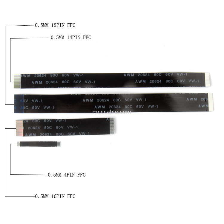 4 Pin FFC FPC Cable , OEM FFC Ribbon Cable For Printer lvds display connector