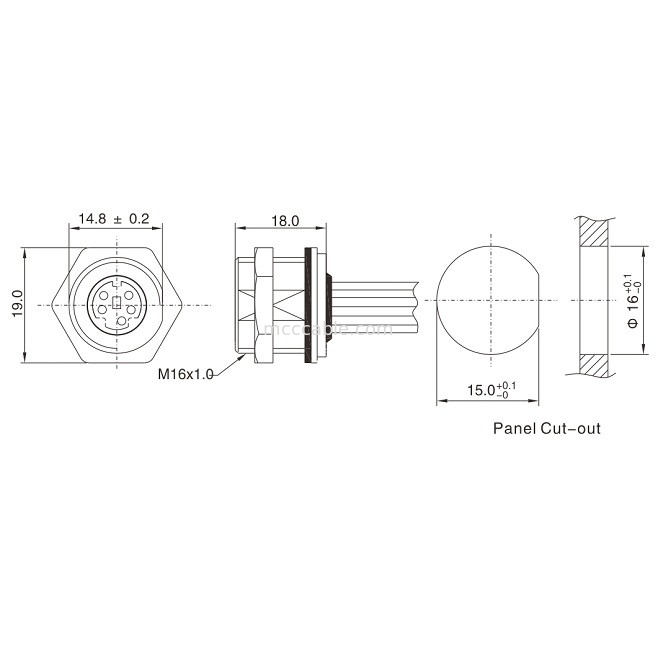 MD WF 6 Pin Mini Din Cable , IP67 Straight Isobus Cable lvds display connector