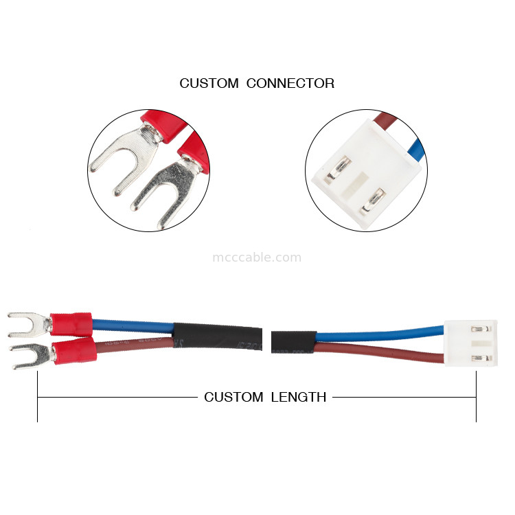 3.96mm Pitch Custom Wiring Harness JST VHR-3N To SVL1.25-3.5 lvds 2 pin connector cable