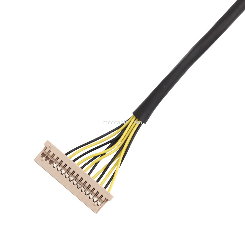 Length 100mm Wire Harness Cable Wl 1025h-15p To Wl 1253h-15p Lvds Cable Assembly