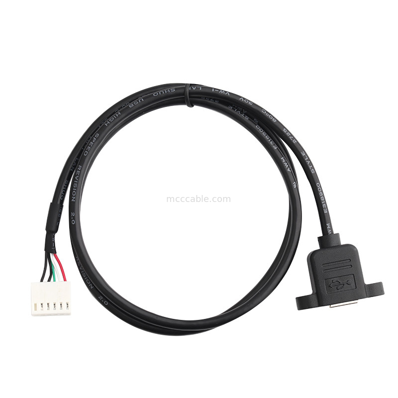 2.54mm Pitch A2542ha-6p Wire Harness Durachill Usb B Cable Panel Mount Assembly