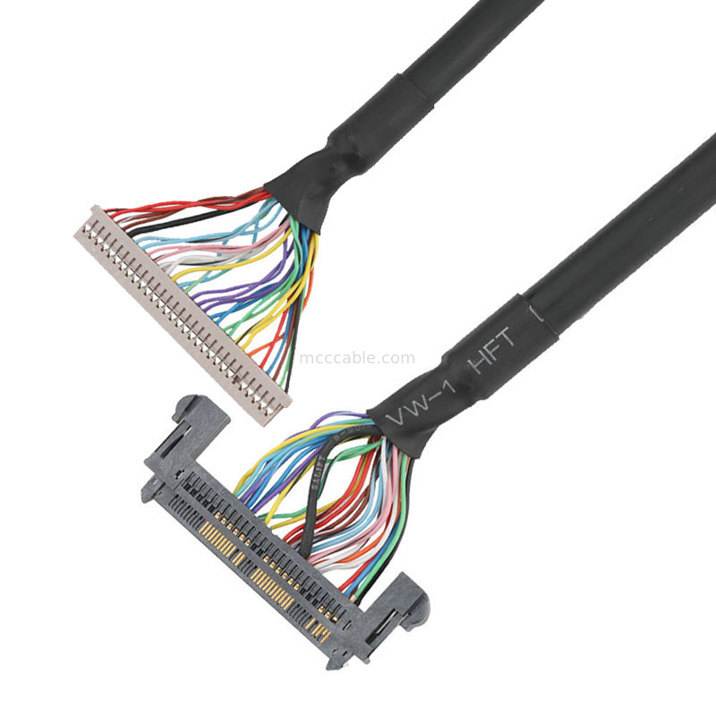  1.25mm DF14-30S-1.25C to JAE 0.5mm FI-RE51HL LVDS EDP Cable Assembly