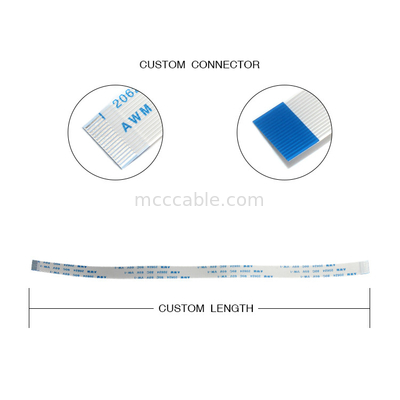 16 Pin 20628 FFC FPC Cable AWM 0.5 Pitch For Pcb Connection lvds display connector